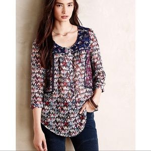 Vanessa Virginia (Anthropologie) Patchprint Henley
